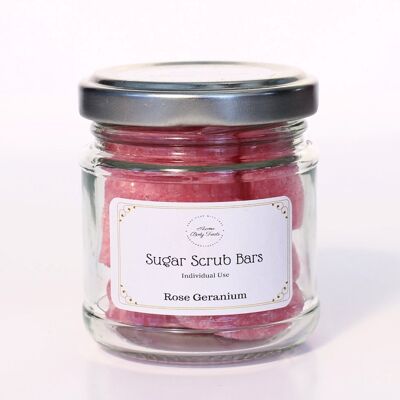Rose Geranium Sugar Scrub Bars - Small