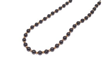 Collier composé de pierres précieuses 8 mm avec boules plaquées or 4