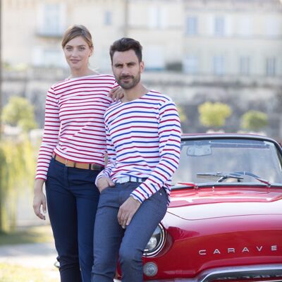 Camicia da marinaio rossa e bianca (donna) - Made in France