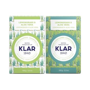 Coffret cadeau : shampoing solide et après-shampooing solide Lemongrass&Aloe Vera 2