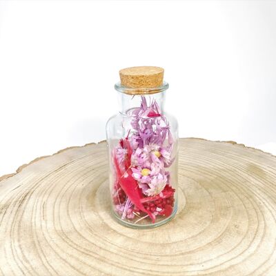 Dried flowers in pot PINK