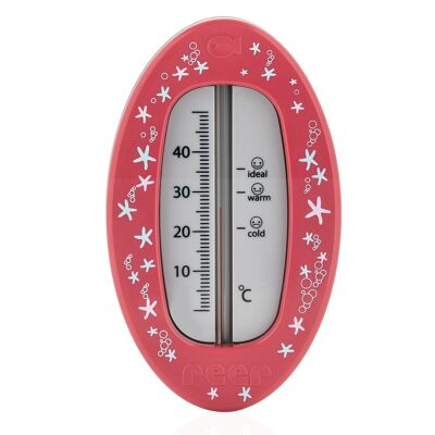 Bath thermometer oval - berry red