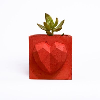 Pot Love - Red colored concrete - WITHOUT PLANT