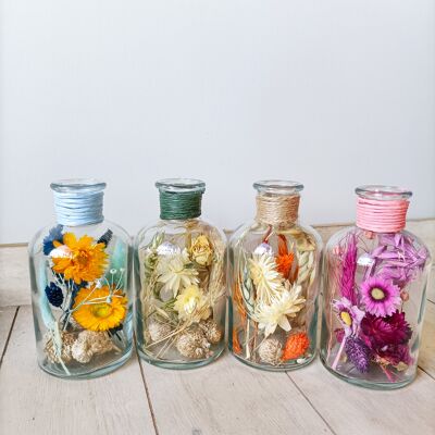 Dried flowers in bottle NEON COLOUR