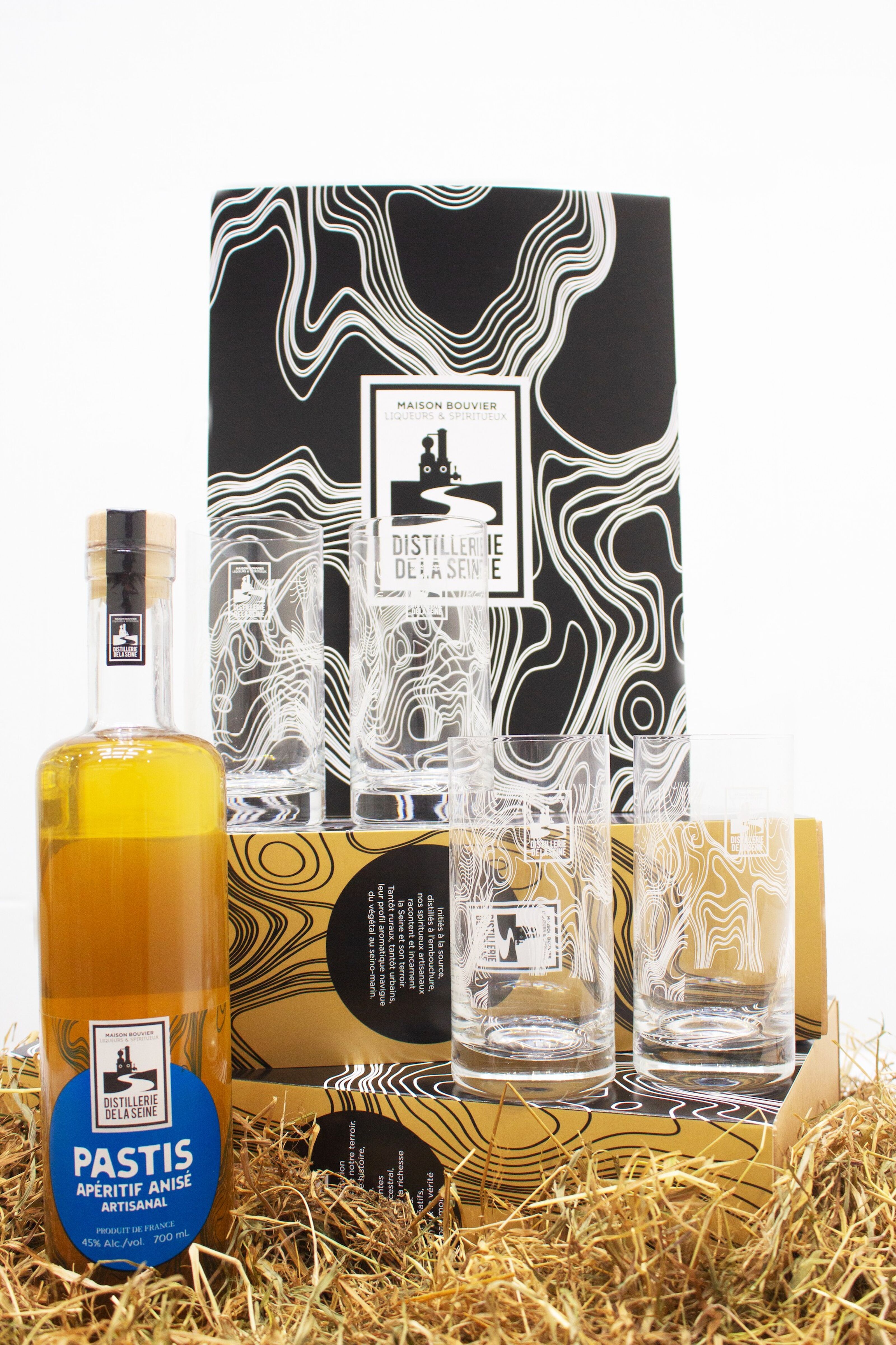 Buy wholesale Pastis box + 4 glasses