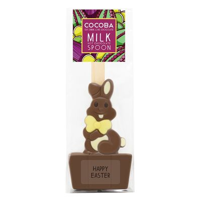 Cuillère à chocolat chaud au lait lapin de Pâques