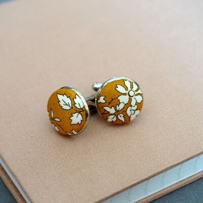 Mustard Flowers Cufflink, Liberty of London Capel Mustard