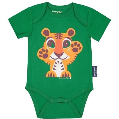 Short-sleeved baby bodysuit Tiger