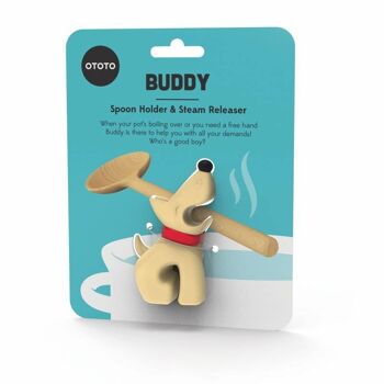 Buddy beige - chien porte cuillère et échappe vapeur 7