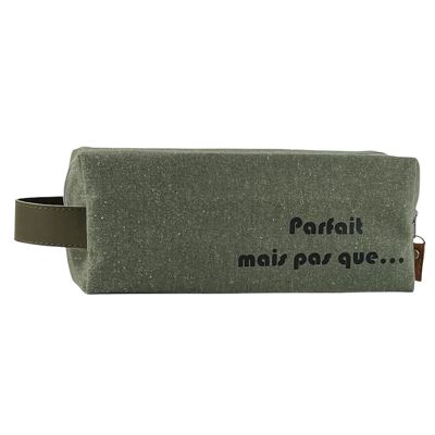 Nomadic pencil case S, "Perfect but not only...", khaki vercors