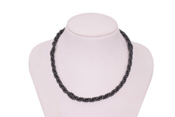 Collier hématite triple torsadé 1