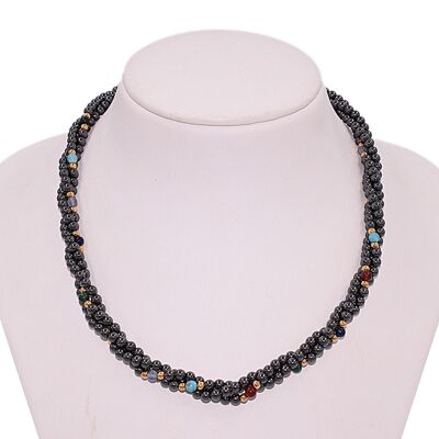 Collana multifilo in ematite
