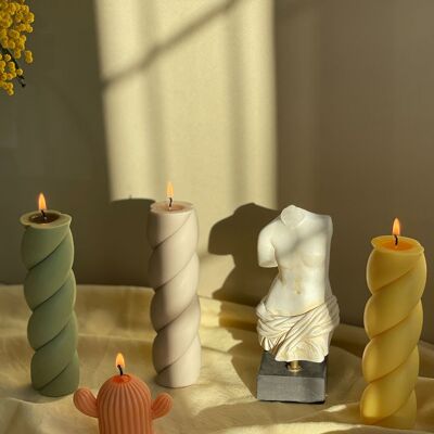 Marshmallow Shaped Pillar Candle - Orange , SKU109