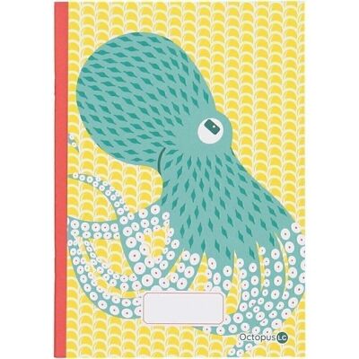Cahier A5 en papier recyclé - 48p Poulpe