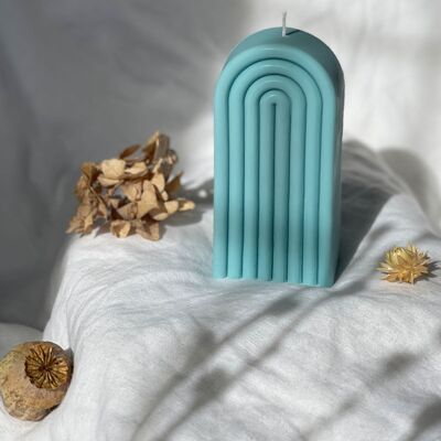 Tall Arch Candle - blue , SKU240