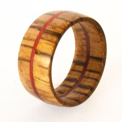 Red Rune wood ring