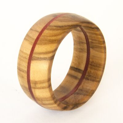 Bague en bois rouge Dino