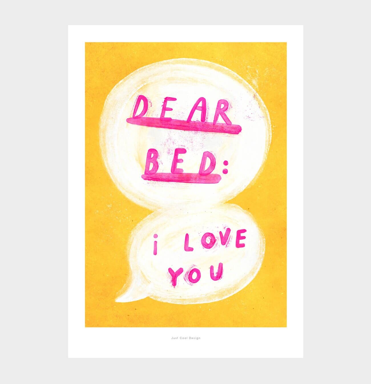 A3 Querida cama, te amo | Cartel de cita Lamina artistica