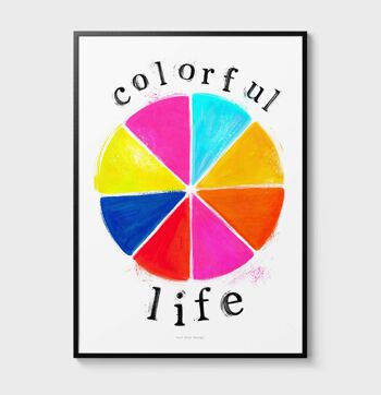 A4 Vie colorée | Affiche d'illustration Impression artistique 1