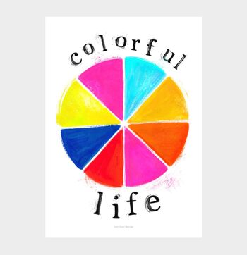 A3 Vie colorée | Affiche d'illustration Impression artistique 3