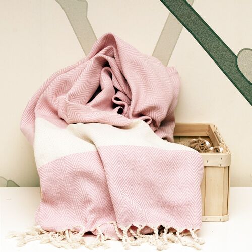 Herringbone Towel -  Light Pink