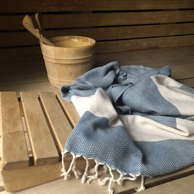 Herringbone Towel - Petrol