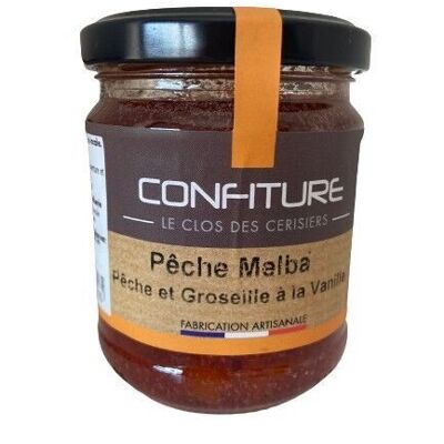 Confiture Extra "Peche Melba" (pêche groseille à la vanille)