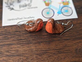 Boucles d'oreilles Robin, boucles d'oreilles oiseaux faites à la main 5