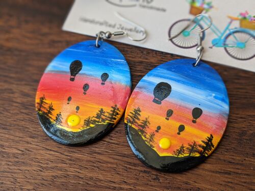 Hot Air Balloons large statement earrings