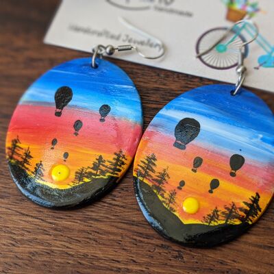 Hot Air Balloons large statement earrings