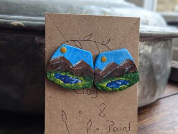 Boucles d'oreilles puces paysage de montagne 4