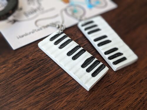 Piano keys clay dangle earrings