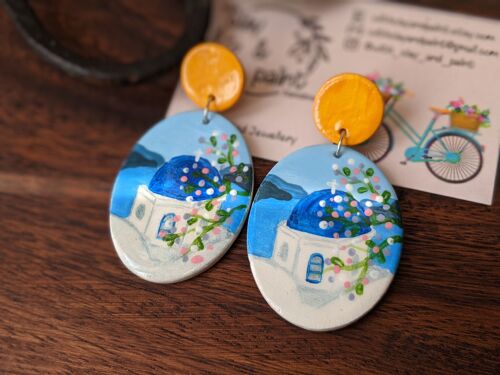 Santorini Scenic Clay Earrings