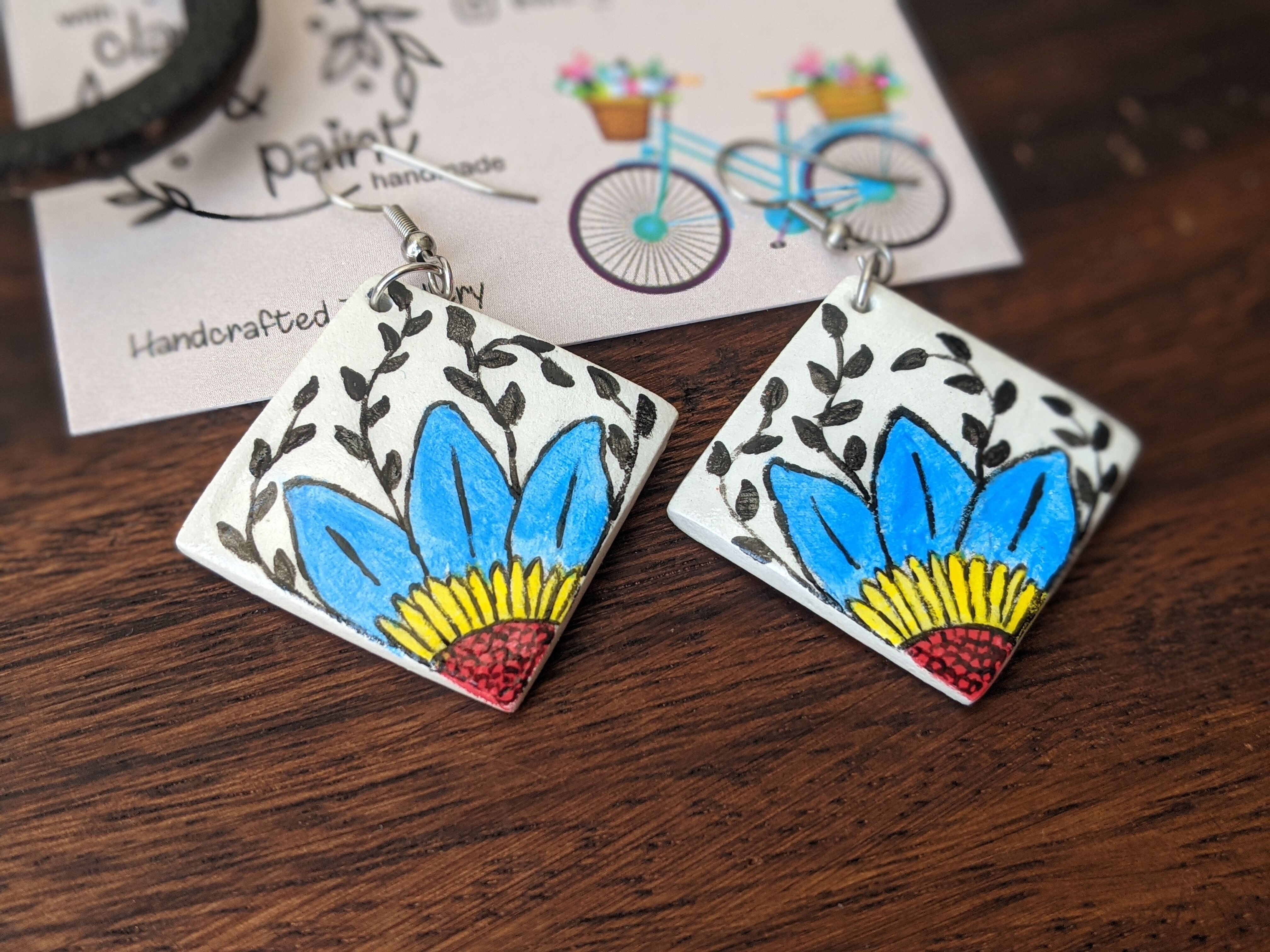 Orecchini in argilla con piastrelle spagnole