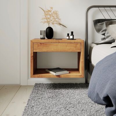 Bedside table HUGO with wide drawer, oiled oak