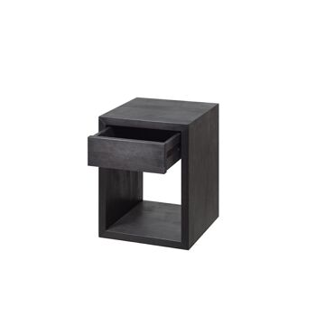Table de chevet HUGO avec petit tiroir, bouleau noir 4