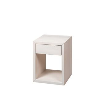 Table de chevet HUGO avec petit tiroir, bouleau blanc 3