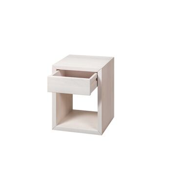 Table de chevet HUGO avec petit tiroir, bouleau blanc 4