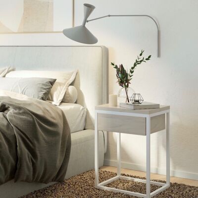 WOODY bedside table, white