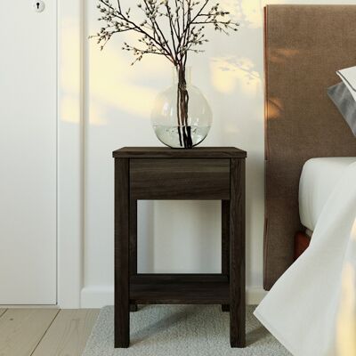 TOMMY bedside table, black birch