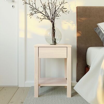 TOMMY bedside table, white birch