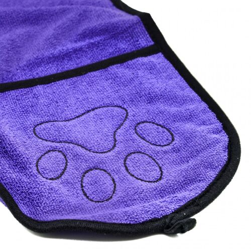 Microfiber Dog Towel (Grey / purple)