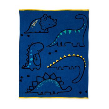 Couverture tricotée dinosaure 1