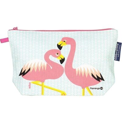 Trousse à crayons en coton biologique - Flamant rose