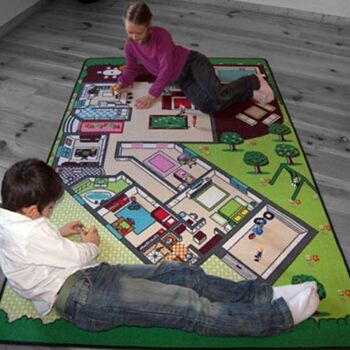 Tapis de jeu pour enfant maison 130 x 200 cm 3