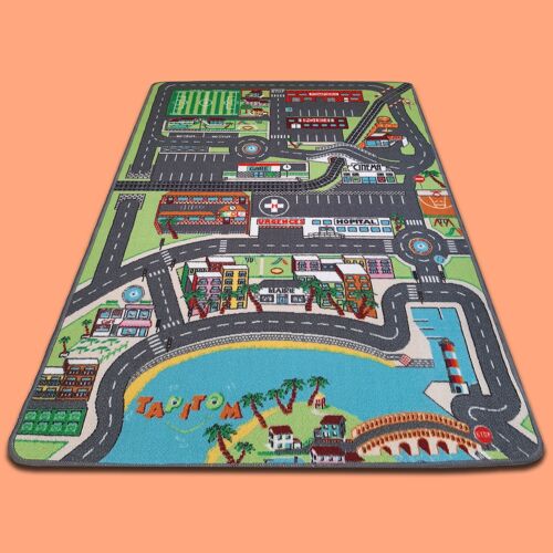 Achat Tapis de jeu pour enfant - voiture dans la ville 95 x 133 cm en gros