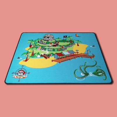 Alfombra de juegos para niños - isla pirata 95 x 133 cm