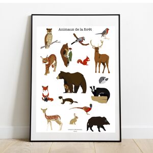 Affiche Les animaux de la forêt A4