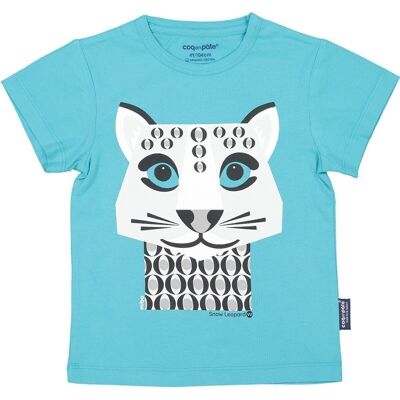 Camiseta de manga corta con estampado de leopardo de las nieves