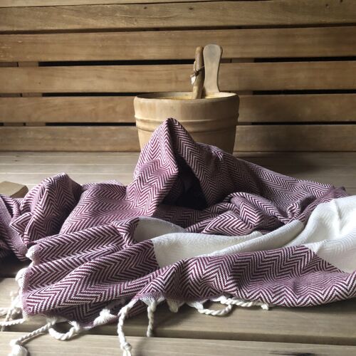 Herringbone Towel -  Bordeaux